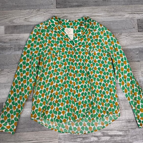 Conversations by Anthropologie limited edition pear print button down top 8 O24 - Picture 1 of 5